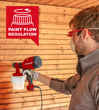 Paint flow regulation for
ideal adaptation of paint application. Einhell TC-SY 400 P Paint Spray Gun