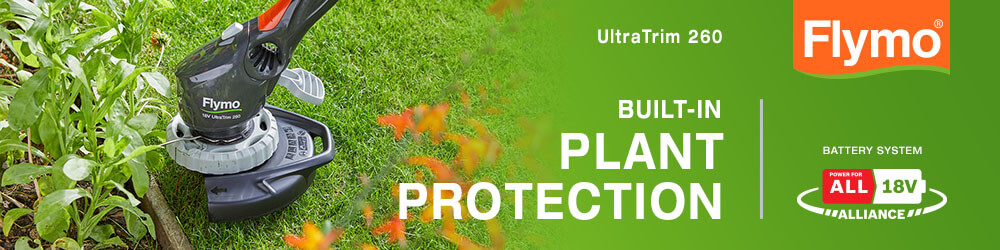 Flymo Cordless Grass Trimmers Flymo UltraTrim 260 Cordless PowerForAll 18v Alliance Battery System Plant Protection Grass Trimmers
