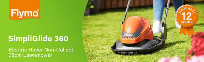 Flymo SimpliGlide 360
Electric Hover Non-Collect 36cm Mower Flymo SIMPLI GLIDE 360 NonCollect Hover Mower 360mm