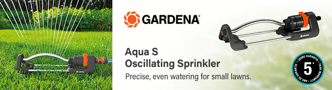 Gardena
Aqua S Oscillating Sprinkler
Precise, even watering for small lawns. Gardena Aqua S Oscillating Sprinkler