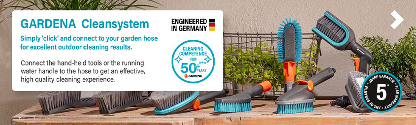 Gardena Cleansystem Range Gardena Cleansystem Running Water Hose Connection Brush Cleaning Range