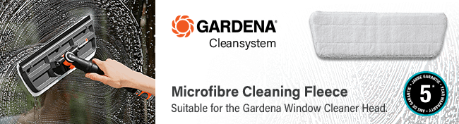 Gardena Cleansystem
Microfibre Cleaning Fleece
Suitable for the Gardena 5564-20 Window Cleaner Wiper. Gardena Cleansystem Running Water Cleaning Fleece Window Cleaner Head