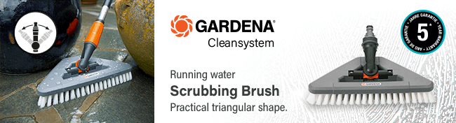 Gardena Cleansystem Running Water Jointed Triangular Scrubbing Brush