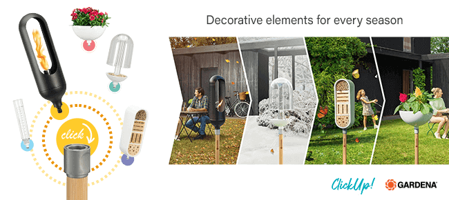 Gardena 1136020 ClickUp Garden Interchangeable Decoration Oil Torch Fireplace
