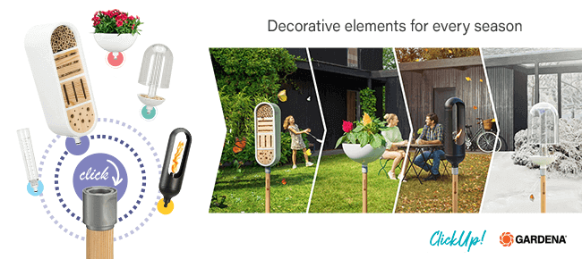 Gardena 1130020 ClickUp Garden Interchangeable Decoration Wooden Handle