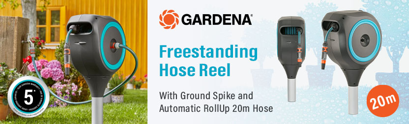 Gardena
Freestanding Automatic RollUp
Lawn Hose Reel Gardena Freestanding Lawn Hose RollUp Retractable Automatic Hose Reel 18614-20
