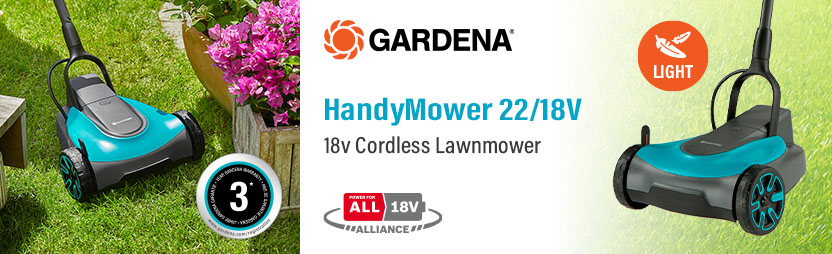 Gardena HANDYMOWER P4A 18v Cordless Rotary Lawnmower 220mm 14620-55 Gardena HANDYMOWER P4A 18v Cordless Rotary Lawnmower 220mm 14620-55