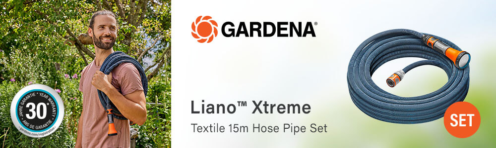 Gardena Liano XTREME
Textile Hose Pipe Set (15m) Gardena Liano XTREME Textile Hose Pipe Set 15m 18465-20