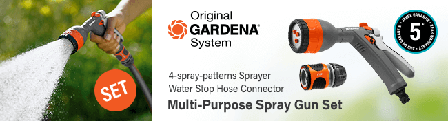 Gardena Original Multi-Purpose Spray Gun Aqua Stop Hose Connector Set