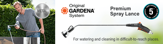 Gardena Original
Premium 3in1 Spray Lance
For watering plants and cleaning remote areas. Gardena ORIGINAL Premium 3in1 Spray Lance