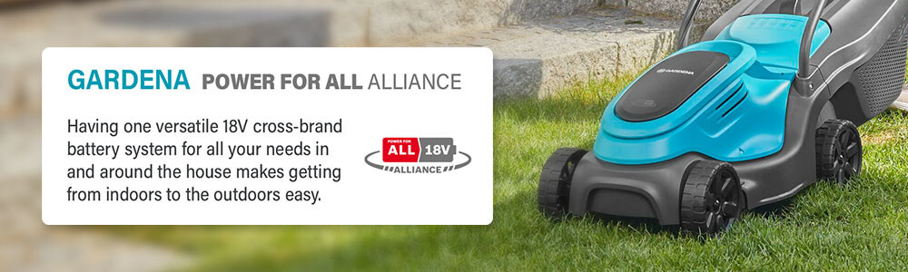 Gardena PowerForAll 18v Battery Alliance Gardena PowerMax 30P4A 18v Cordless PowerForAll Battery Lawnmower 14630-55