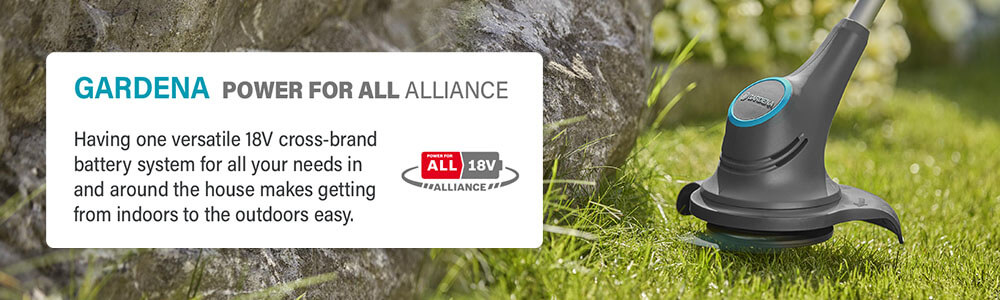 Gardena PowerForAll 18v Battery Alliance Gardena SmallCut 23P4A 18v Cordless PowerForAll Battery Grass Trimmer 14702-55