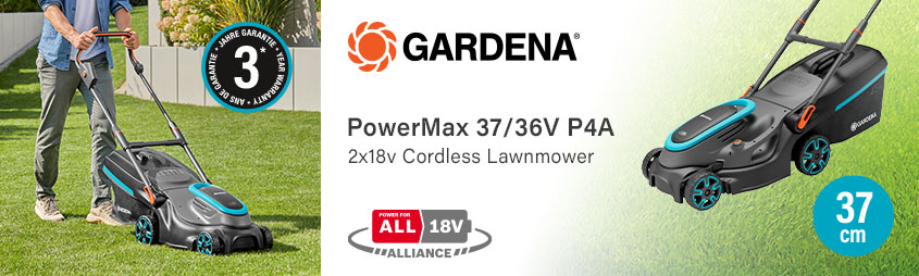 Gardena 14638-55 POWERMAX 37 P4A 36v Cordless Rotary Lawnmower 370mm