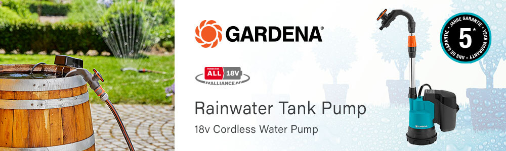 Gardena 2000-2 P4A 18v Cordless Rainwater Submersible Water Butt Tank Pump 1460255