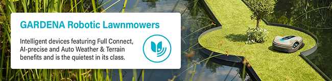 GARDENA Robotic Lawnmowers
Intelligent devices featuring Full Connect, AI-precise and Auto
Weather & Terrain benefits and is the quietest in its class. Gardena 19602-68 Smart System Intelligent SILENO City Robotic Lawnmower Full Connect