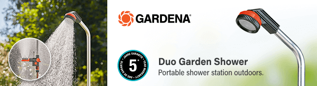Gardena Duo
Two Pattern Garden Shower & Mist Spray
Portable shower station outdoors. Gardena Two Pattern Duo Garden Shower Mist