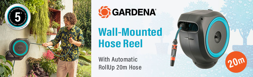 Gardena
Wall-Mounted Automatic RollUp
Hose Reel Gardena Wall-Mounted Automatic Narrow Hose RollUp Retractable Automatic Hose Reel 18610-20