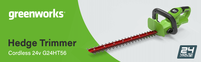 Greenworks 24v Cordless
Hedge Trimmer 56cm
G24HT56 Greenworks G24HT56 24v Cordless Brushless Chainsaw 56cm