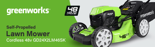 Greenworks GD24X2LM46SK 48v Cordless Self Propelled Rotary Lawnmower 460mm Greenworks GD24X2LM46SK 48v Cordless Self Propelled Rotary Lawnmower 460mm