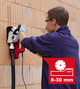 Groove depth: 8 - 30 mm Einhell TC-MA 1300 Wall Chaser Soft start Spindle lock