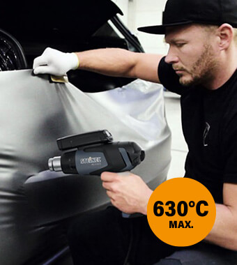 For sign-makers and
car-wrapping technicians. Steinel HG2120E HLSCAN Professional Hot Air car-wrapping Temperature Scanner