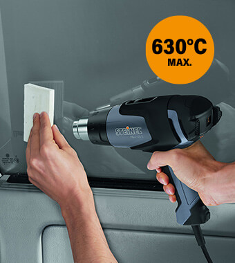 For sign-makers and
car-wrapping technicians. Steinel HG2120E Professional Hot Air car-wrapping