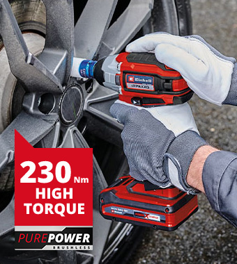 Max Torque (hard): 230 Nm Einhell Professional IMPAXXO 18/230 Cordless Impact Wrench Brushless PurePOWER motor
