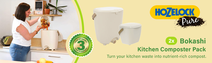 Hozelock Pure Bokashi Kitchen Composter Caddy Pack 100-100-500