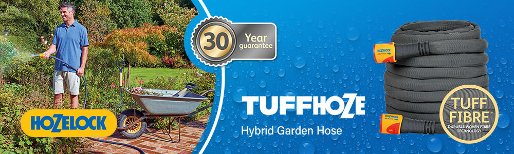 Hozelock Tuffhoze Hybrid Textile Hose Pipe Hozelock Tuffhoze Hybrid Textile Hose Pipe garden Tuff-Fibre Durable Woven
