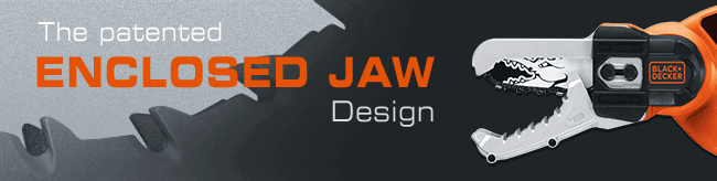 Black and Decker GKC1000
Patented Enclosed Jaw Design BlackDecker GKC1000 Enclosed Jaw Design