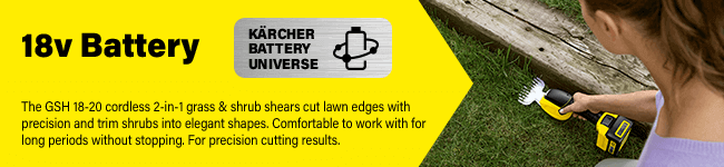 Karcher GSH1820 Grass Shrub Shears 18v Battery Universe Cordless Range