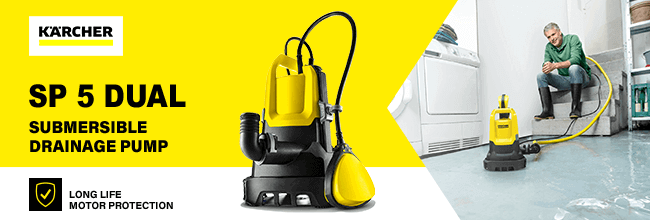 Karcher SP5 Dual
Submersible Drainage Pump Karcher SP5 Dual Dirty Clean Drainage Water Pump