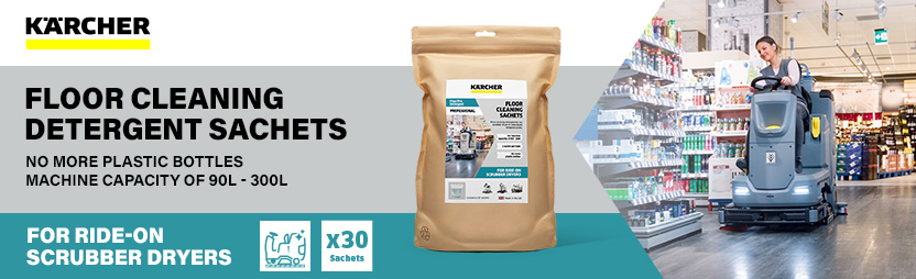 Karcher Floor Cleaning Detergent Sachets
for Ride-On Scrubber Dryers Karcher 95321640 Floor Cleaning Detergent Sachets Professional Ride On Scrubber Dryers