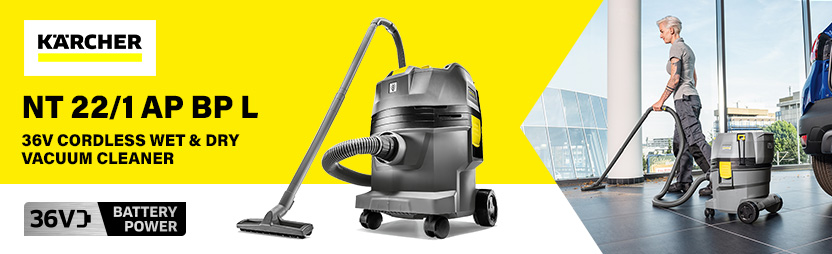 Karcher NT 22/1 AP BP L Professional 36v Cordless Wet and Dry Vacuum Cleaner 22L Karcher NT 22/1 AP BP L Professional 36v Cordless Wet and Dry Vacuum Cleaner 22L
