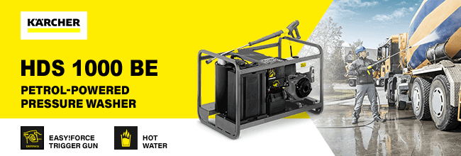 Karcher HDS 1000 BE
210 Bar Hot Water
Professional Petrol-powered
Pressure Washer Karcher HDS1000BE Professional Petrol Hot Water Pressure Washer