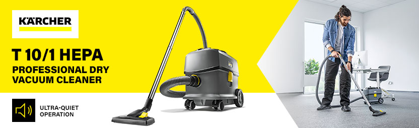 Kärcher T 10/1 HEPA — Professional Dry Vacuum Cleaner Kärcher T 10/1 HEPA professional dry vacuum cleaner, 10 litre, ultra-quiet 52 dB(A) operation