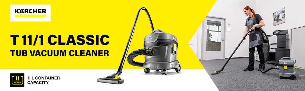 Karcher T 11/1 Classic
Professional Tub Vacuum Cleaner 11L
with HEPA Filter Set Karcher T 11-1 Classic Professional Tub Vacuum Cleaner 11L HEPA Filter