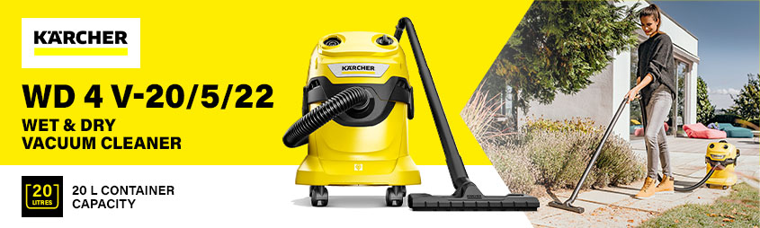 Karcher WD 4 V-20/5/22
Wet & Dry Vacuum Cleaner 20L Karcher WD 4 V-20-5-22 Wet Dry Vacuum Cleaner 20L