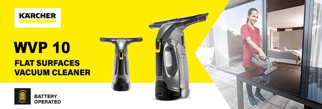 Karcher WVP 10
Flat Surfaces
Professional Vacuum Cleaner Karcher WVP10 Professional Rechargeable Window Surface Vacuum Cleaner