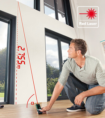 Laser-precise measurements of distances up to 50 m Bosch 0603672202 AdvancedDistance Red Laser Distance Measure