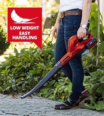 Low weight and strong
blow-air velocity with 210km/h Einhell GE-CL 18 Li E Cordless Garden Blower compact lightweight