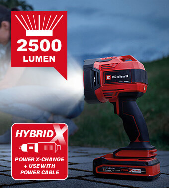Luminous Flux Max: 2500 lm Einhell TE-CL 18-2500 LiAC Cordless Searchlight Torch Work Light