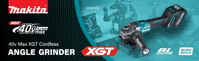 Makita
40v Max XGT Brushless
Angle Grinder 115mm
GA004G Makita GA004G 40vMax XGT Cordless Brushless Angle Grinder