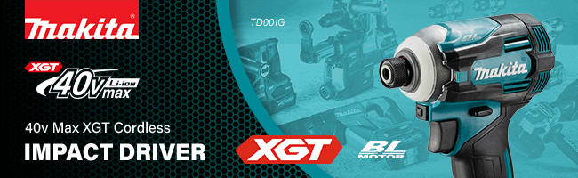 Makita
40v Max XGT Brushless
Impact Driver
TD001G Makita TD001G 40vMax XGT Cordless Brushless Impact Driver