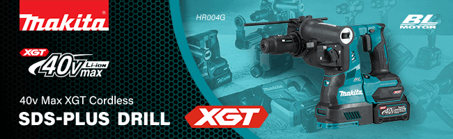 Makita
40v Max XGT Brushless
SDS-Plus Rotary Hammer Drill
HR004G Makita HR004G 40vMax XGT Cordless Brushless SDSPlus Rotary Hammer Drill