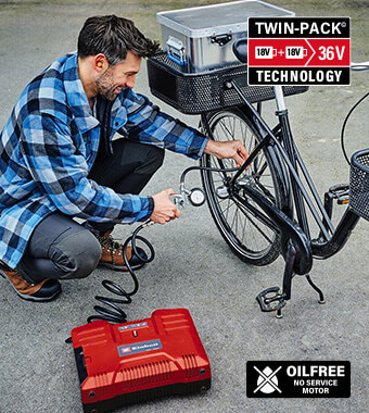 Compact & Powerful
Oil-Free Air Compressor Einhell TE-AC 36-8 LI OF Set Cordless Air Compressor