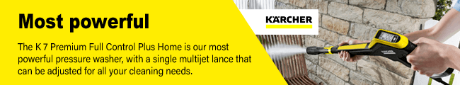 Most powerful
The K 7 Premium Full Control Plus Home is our most powerful
pressure washer, with our latest cleaning innovation - a single
multijet lance that can be adjusted for all your cleaning needs. Karcher K7 Premium Full Control Plus Home Pressure Washer