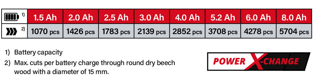 Einhell Power-X-Change 18v Cordless Battery Comparison Power-X-Change Einhell GE-LS 18 Li 18v Cordless Battery System Comparison Performance Garden Pruning Shears