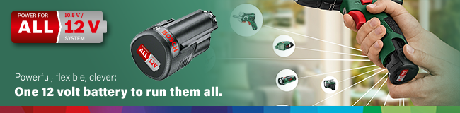 Power for ALL: One battery and charger for an entire Home & Garden tools system. Bosch EASYIMPACTDRIVE PowerForAll Lithium Ion 12v Battery