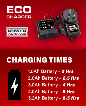Ozito Power X-Change Eco Charger Charging Times